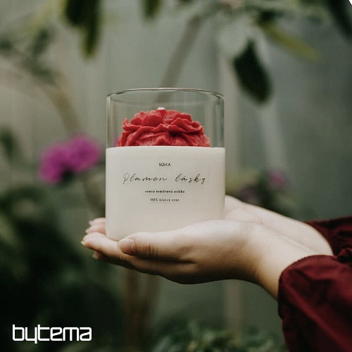 Candela profumata a forma di fiore "FLAME OF LOVE" con coperchio