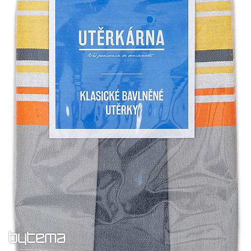 Strofinacci da cucina jacquard, mix grigio-arancio