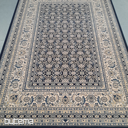 Tappeto classico in lana ORIENT blu motivo all-over