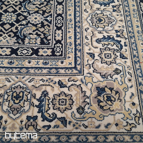 Tappeto classico in lana ORIENT blu motivo all-over