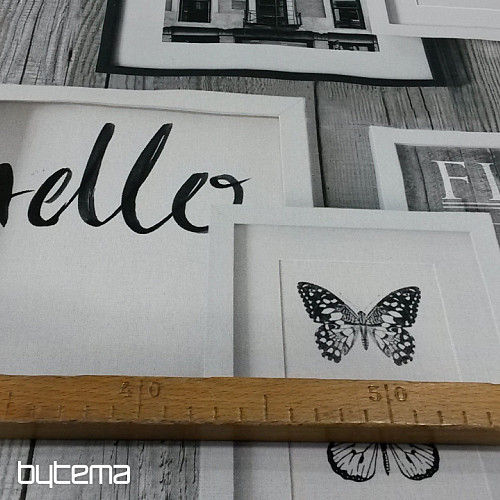 Tessuto decorativo 3D Farfalle b/n
