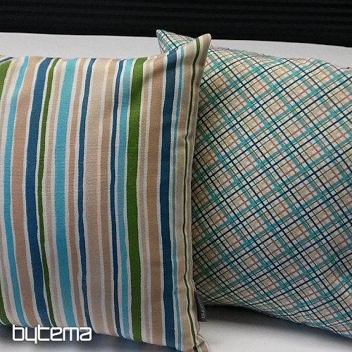 Fodera per cuscino decorativo EUGEN turchese-marrone