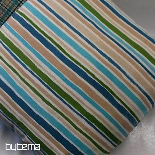 Fodera per cuscino decorativo EUGEN STRIP turchese-marrone