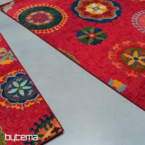 Tappeto in pezzi MANDALA rosso