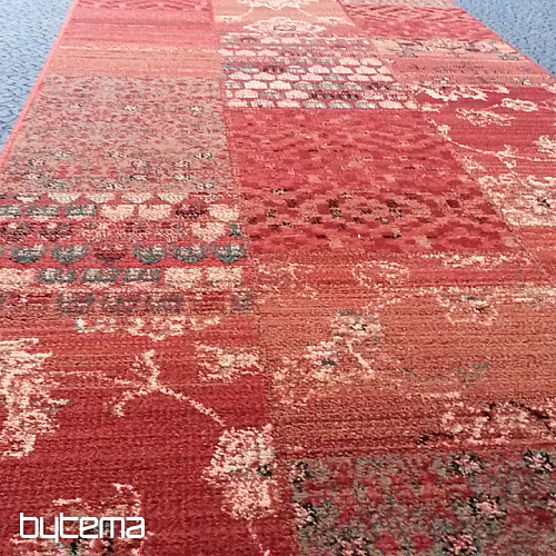 Lussuoso tappeto da corsa in lana ROYAL PATCHWORK rosso