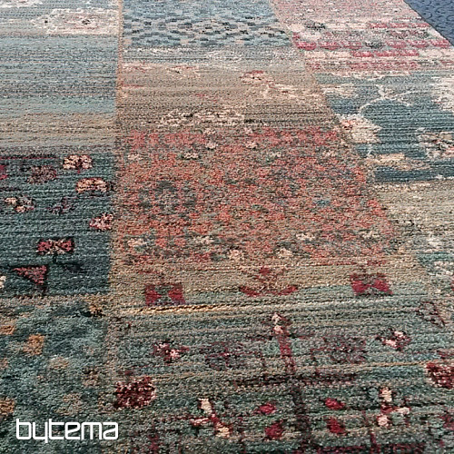 Lussuoso tappeto da corsa in lana ROYAL PATCHWORK verde
