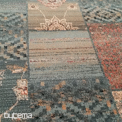 Lussuoso tappeto da corsa in lana ROYAL PATCHWORK verde