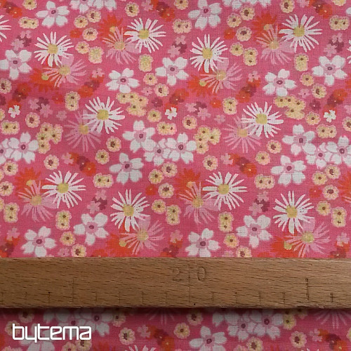 Tessuto decorativo ZINIA fiori rosa