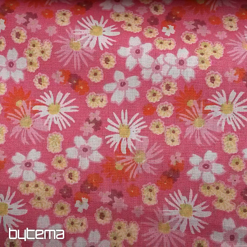 Tessuto decorativo ZINIA fiori rosa