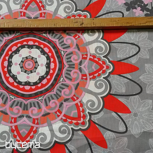 Tessuto decorativo MANDALA grande grigio