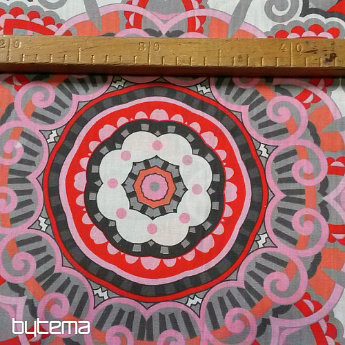 Tessuto decorativo MANDALA grande grigio