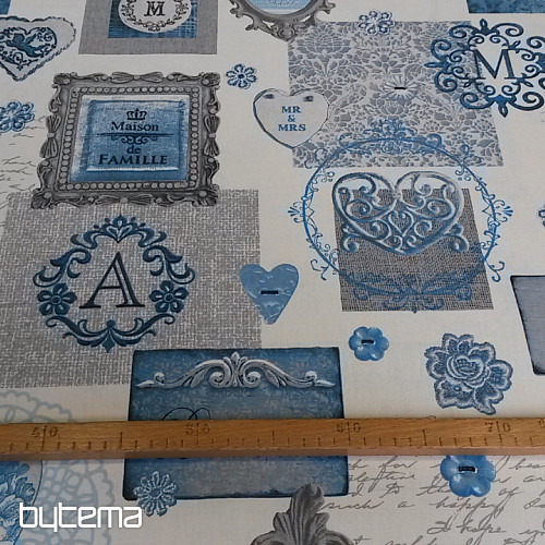 Tessuto decorativo NOSTALGIA blu