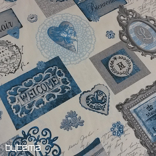 Tessuto decorativo NOSTALGIA blu
