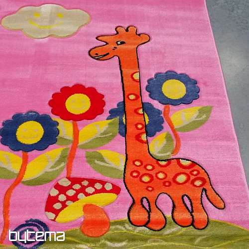 Tappeto per bambini KIDS GIRAFFE rosa