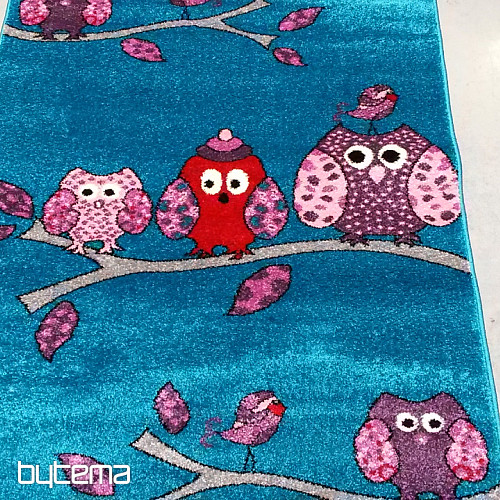 Tappeto per bambini BELLA OWL turchese