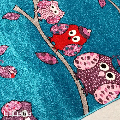 Tappeto per bambini BELLA OWL turchese