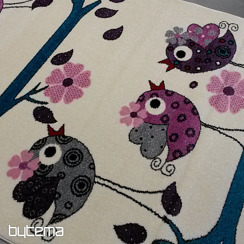Tappeto per bambini BELLA BIRDS crema