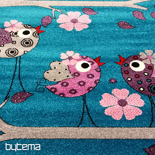 Tappeto per bambini BELLA BIRDS turchese