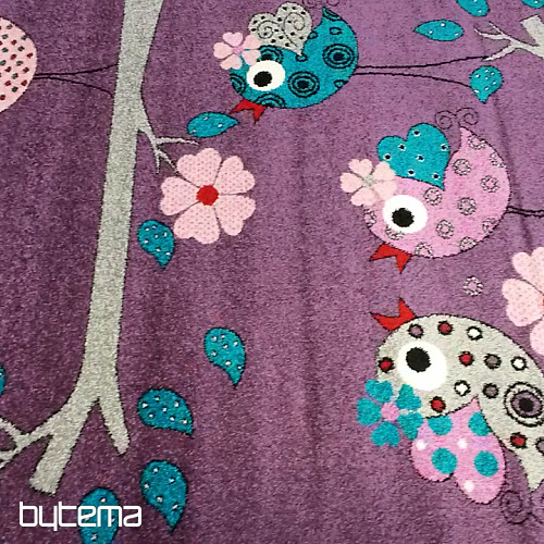 Tappeto per bambini BELLA BIRDS lilla