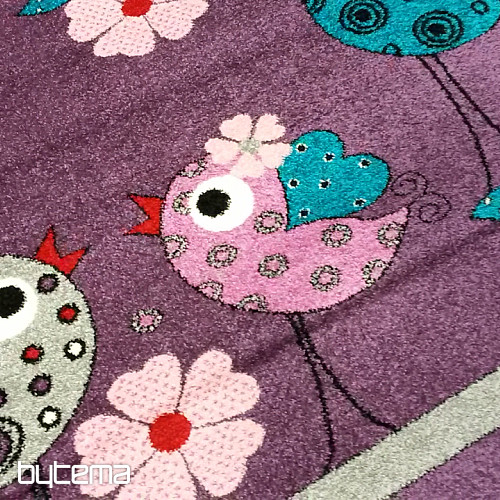 Tappeto per bambini BELLA BIRDS lilla