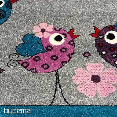 Tappeto per bambini BELLA BIRDS grigio