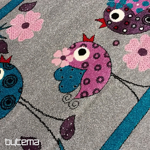 Tappeto per bambini BELLA BIRDS grigio