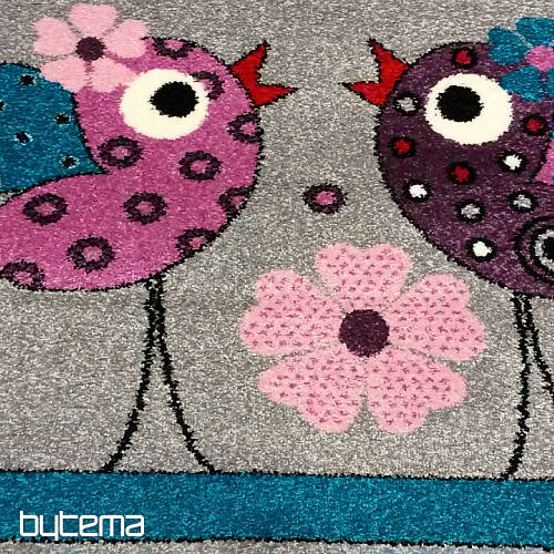 Tappeto per bambini BELLA BIRDS grigio
