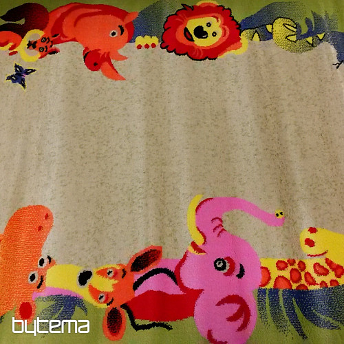 Tappeto per bambini KIDS SAFARI verde-crema