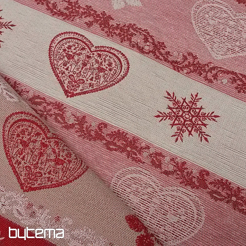 Tessuto decorativo a righe jacquard rosse