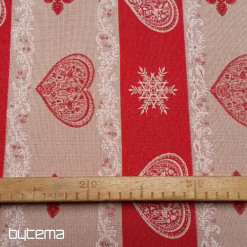 Tessuto decorativo a righe jacquard rosse