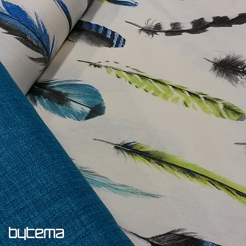 Tessuto decorativo Piume blu