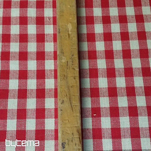 Tessuto a quadri MERIGNAC beige/rosso