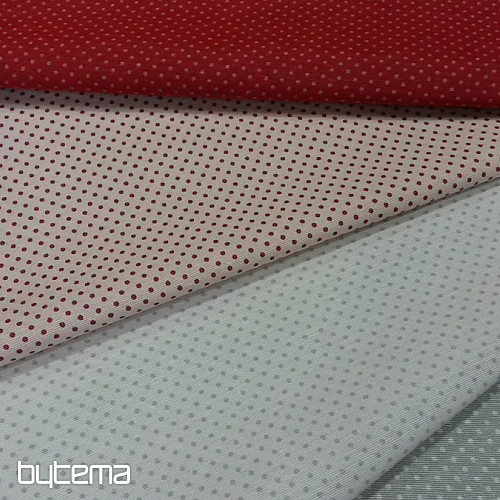 Tessuto decorativo ALBY crema pois rosso