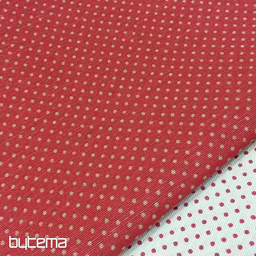 Tessuto decorativo ALBY crema pois rosso