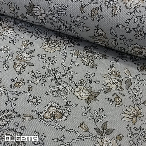 Tessuto decorativo Fiori NATHALIE grigio