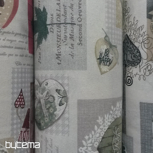 Tessuto decorativo HEART SHABBY beige