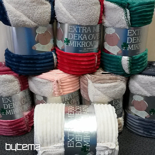 coperta in microfibra EXTRA SOFT SHEEP velluto a coste - verde smeraldo