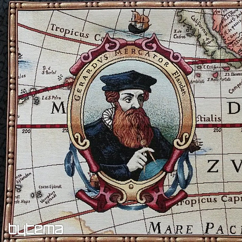 Grande fodera per cuscino con arazzo GERHARD MERCATOR