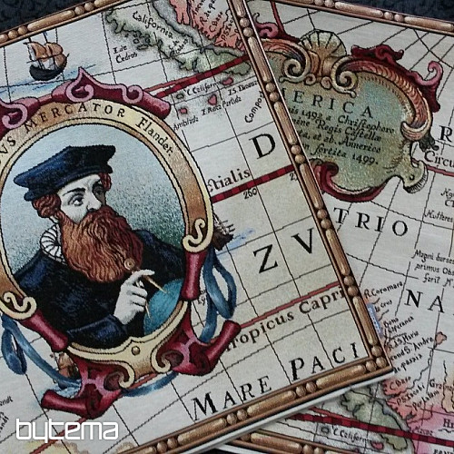 Grande fodera per cuscino con arazzo GERHARD MERCATOR