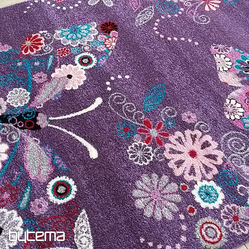 Tappeto per bambini BELLA Farfalle viola