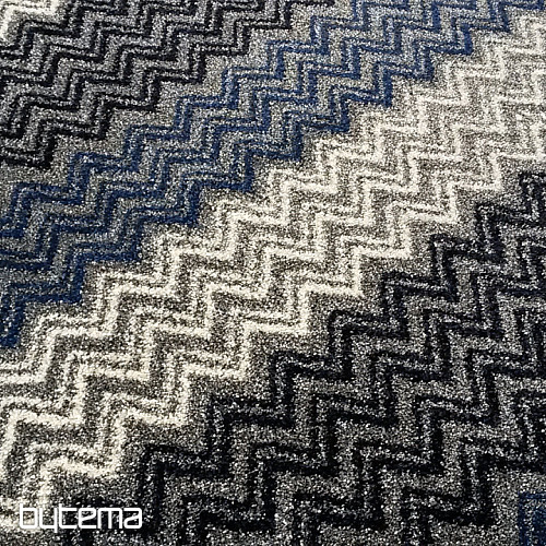 Tappeto moderno ZIG ZAG blu