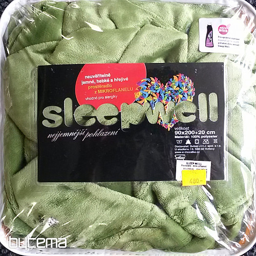 Lenzuolo in microflanella DORMIRE BENE verde - kiwi