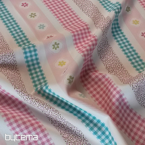 Tessuto decorativo TWIST STRIPES rosa