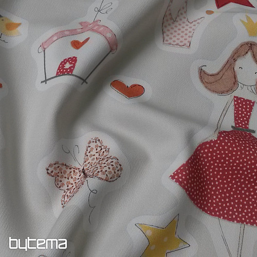 Tessuto decorativo per bambini TWIST PRINCESS arancione