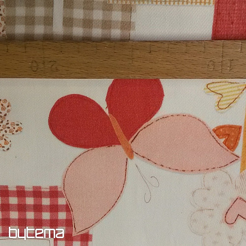Tessuto decorativo per bambini TWIST C01 LOVE arancione