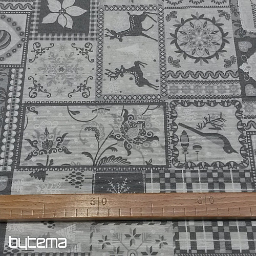 Tessuto decorativo Natale TIROL grigio