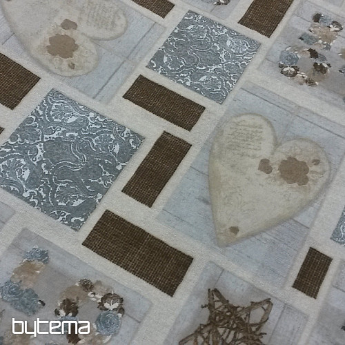 Tessuto decorativo LOVE CHRISTMAS grigio
