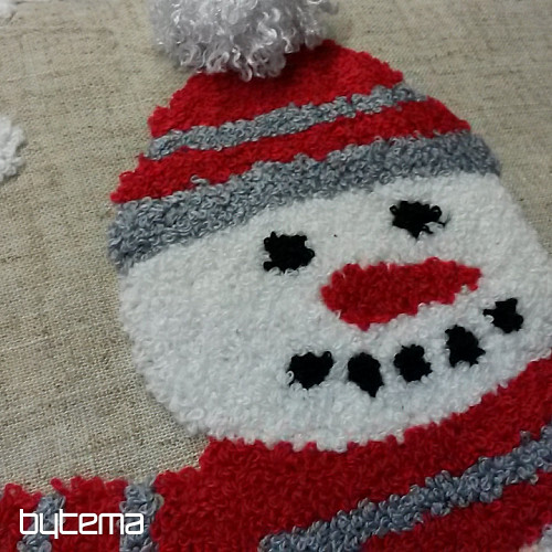 Copertina decorativa ricamata PUPAZZO DI NEVE