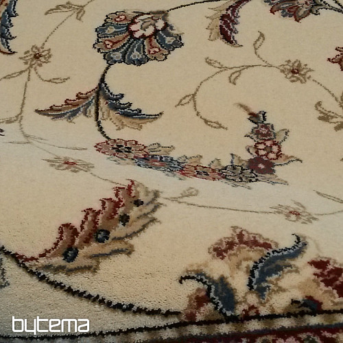 Tappeto classico in lana ORIENT crema, finiture bordeaux