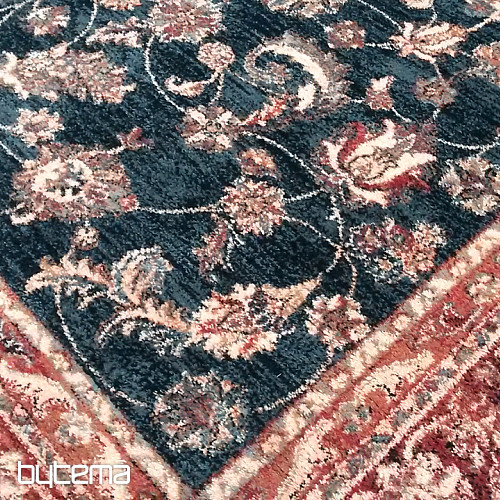 Lussuosi tappeti in lana ROYAL all-over flower verde/nero